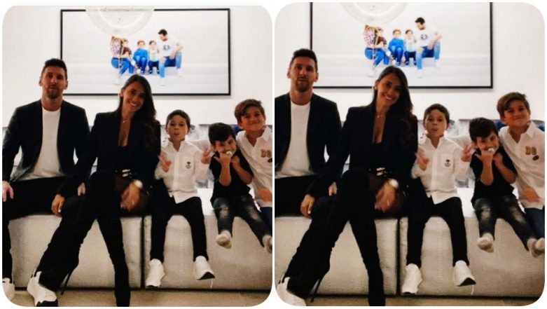 Lionel Messi Posts a Cute Snap With  Antonela Roccuzzo & Kids, Wishes Fans a Happy 2021
