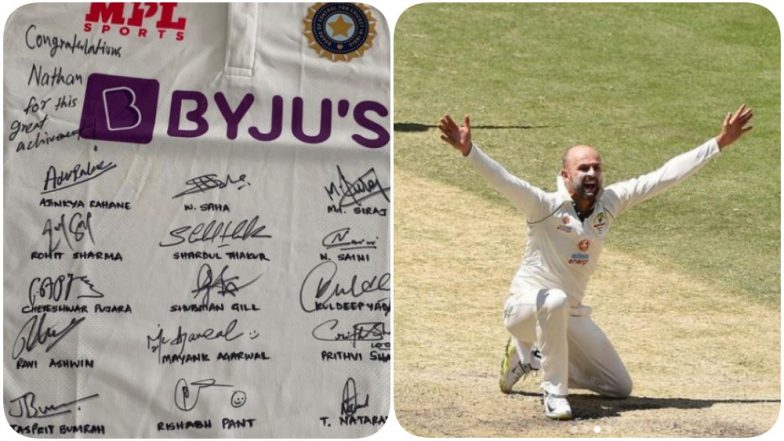 Nathan Lyon Posts a Picture of Signed Jersey from Team India, Thanks Players for ‘Kind Gesture’ (See Post)