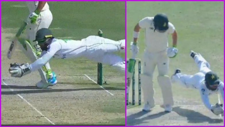 Mohammad Rizwan Took a Stunning Catch to Dismiss Dean Elgar off Yasir Shah During Pakistan vs South Africa 1st Test 2021 Day 3 (Watch Video)