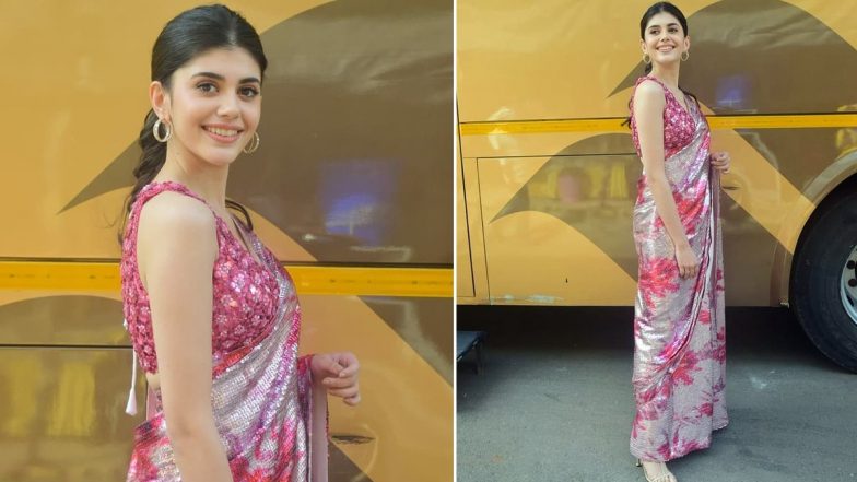 Sanjana Sanghi Packs a Floral Punch With Her Sequined Saree