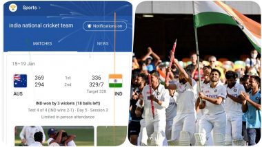 Google Celebrates Team India’s Historic Series Win Over Australia, 'India National Cricket Team' Search Leads Users to Virtual Tri-Colour Fireworks