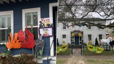 Mardi Gras 2021 in New Orleans Pics and Videos: From ‘Bernie Sanders’ Meme Photo to Spooky Displays, People Celebrate ‘Yardi Gras’ With Unique House Floats