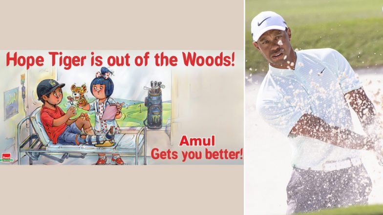 Amul Wishes Tiger Woods A Speedy Recovery in Latest Topical After Golf Star's Accident (See Post)