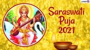 Saraswati Puja 2021 Greetings in Bengali: WhatsApp Messages, SMS, HD Images, GIFs and Quotes to Wish Happy Basant Panchami