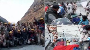 Uttarakhand Floods: ITBP Personnel Rescue 16 Labourers Trapped in Under-Construction Tunnel in Chamoli's Tapovan Area After Glacier Burst (Watch Video)