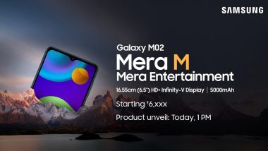 Samsung Galaxy M02 to Be Unveiled Today in India; Check Expected Price, Features, Variants & Specifications