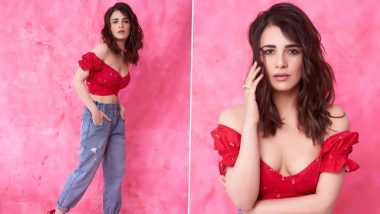 Radhika Madan's a Casual Delight, Strutting In Style in Her Red Crop Top and Blue Jeans (View Pics)