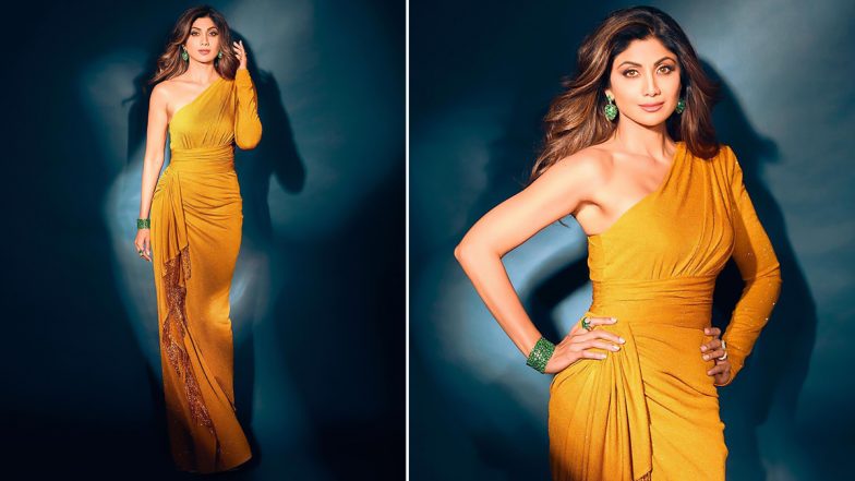 Yo or Hell No? Shilpa Shetty's Yellow Shimmery Gown By Neetu Rohra