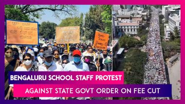 Bengaluru: School Staff Protest Against State Govt Order On Fee Cut