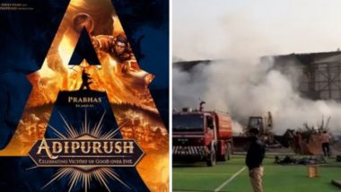 Adipurush: Prabhas and Saif Ali Khan Starrer Film Set in Goregaon Catches Fire (Watch Video)