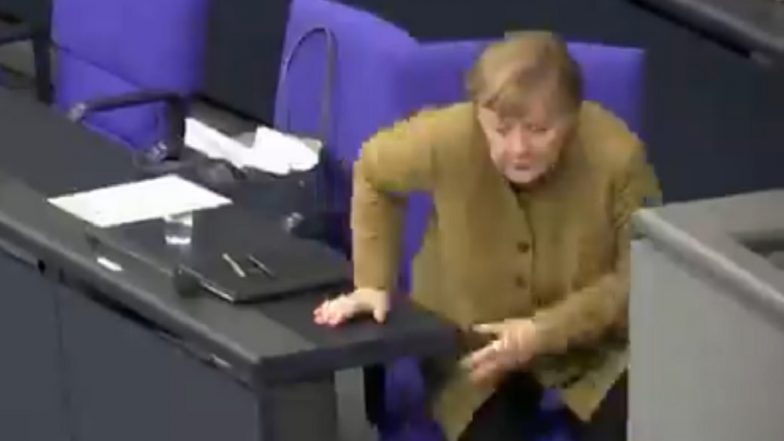 Angela Merkel Panics After Forgetting Her Face Mask, Watch Video
