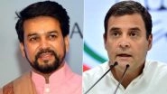 Anurag Thakur Takes On Rahul Gandhi Over His Comments in Lok Sabha, Says &lsquo;Some People Remain Absent From the House As Well as the Country&rsquo;