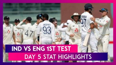IND vs ENG 1st Test 2021 Day 5 Stat Highlights: Visitors Go One Up In The Series