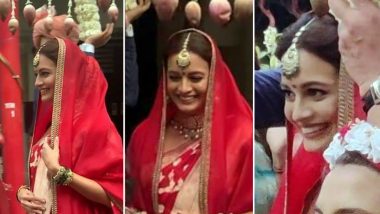Dia Mirza Weds Vaibhav Rekhi: The Bride Looks Pretty in a Red Banarasi Saree (View First Pics)