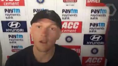 Dom Bess Hit on Head After Advertisement Board Behind him Falls Down During Press Conference (Watch Video)