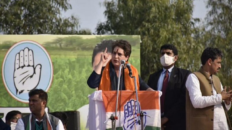 Priyanka Gandhi Vadra Addresses Kisan Mahapanchayat in Saharanpur, Says ‘Congress Will Repeal Farm Laws When Back in Power’