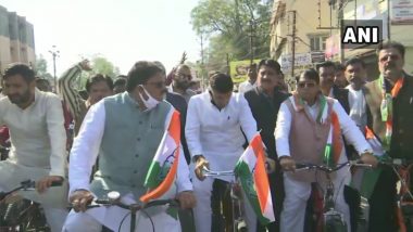 Fuel Price Hike: Congress MLAs Ride Bicycles to Madhya Pradesh Assembly Complex