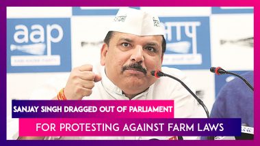 Sanjay Singh Among 3 AAP MPs Suspended Over Sloganeering In Rajya Sabha Over Farmers' Protest; Dragged Out Of Parliament