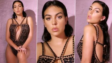 Cristiano Ronaldo’s Sexy Girlfriend Georgina Rodriguez Flaunts Her Voluptuous Curves in Plunging Neck Monokini (Watch Hot Video)