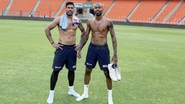 Hardik Pandya, Umesh Yadav Flaunt Their ABs, Share After Training Pic Ahead of IND vs ENG Pink-Ball Test