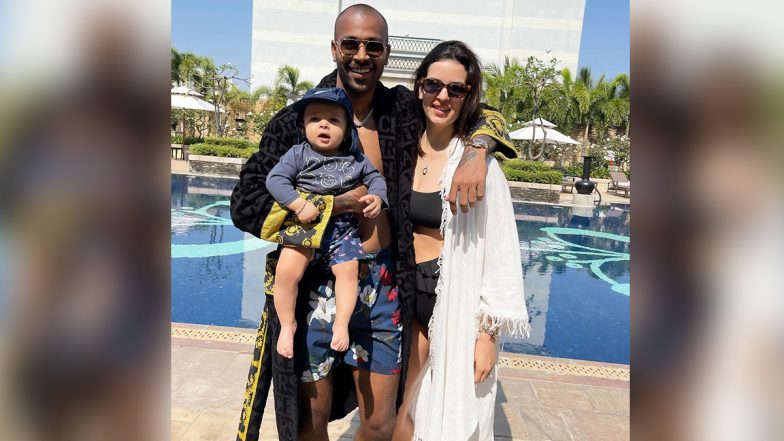 Hardik Pandya Spends Quality Time Wife Natasa Stankovic and Son Agastya in Pool Ahead of India vs England 2nd Test 2021 (View Pics)