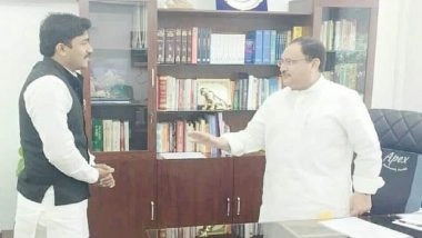 BJP’s JP Nadda and Shrayam Bhargava Graced Each Other and Talked at Length