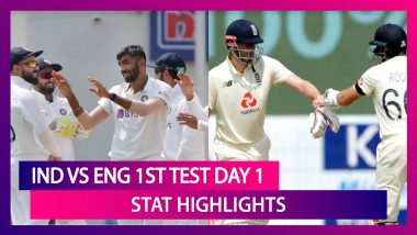 IND vs ENG 1st Test 2021 Day 1 Stat Highlights: Joe Root Scores Century In His 100th Test