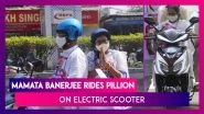 Mamata Banerjee Rides Electric Scooter, Takes A Pillion Ride To Mark Her Protest Against Rising Fuel Prices