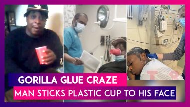 Gorilla Glue Craze: Man Sticks Cup To Face, Has To Go Through Emergency Surgery | Viral Video