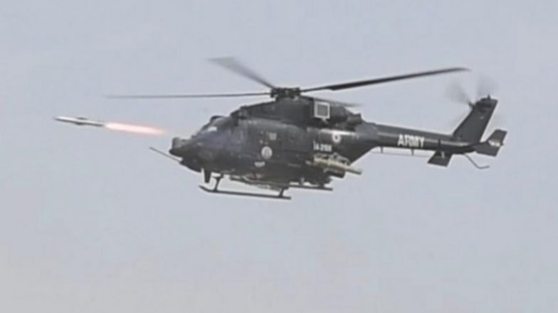 India Successfully Test Fires Anti-Tank Guided Missiles Helina and Dhruvastra