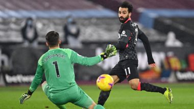 West Ham United 1-3 Liverpool, Premier League 2020-21 Match Result: Mohamed Salah Stars as The Reds Defeat West Ham to Move at Third Spot on Points Table