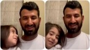 Cheteshwar Pujara&rsquo;s Daughter Aditi Says 'Unga Thala Superuu&rsquo; After Saurashtra Captain Gets Picked by Chennai Super Kings During IPL 2021 Player Auctions (Watch Video)