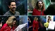 Bigg Boss 14: Rakhi Sawant Provokes Abhinav Shukla and Calls Him a &lsquo;Tharki&rsquo;, Rubina Dilaik Throws Water on Her (Watch Video)