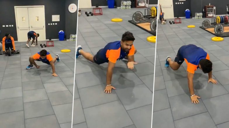 Rishabh Pant Tries the ‘Spiderman Climb’ During India’s Workout Session Ahead of IND vs ENG Pink-Ball Test (Watch Video)