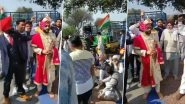 Groom in Haryana's Pehowa Joins 'Chakka Jam' on His Way to Marriage Hall, Delays His Wedding Ceremony Despite Farmers Making Way For His Baraat (Watch Video)