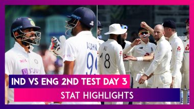 IND vs ENG 2nd Test 2021 Day 3 Stat Highlights: Ravi Ashwin’s All-Round Show Puts Hosts in Control