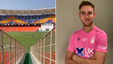 Stuart Broad Shares Glimpse of Beautiful Motera Stadium Ahead of India vs England Pink Ball Test at the Venue (Watch Video)