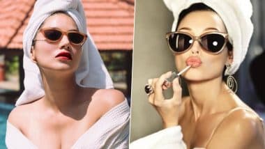 Sunny Leone Goes the Iconic Audrey Hepburn Way To Explain the ‘Power of a Perfect Lipshade’ (View Pics)