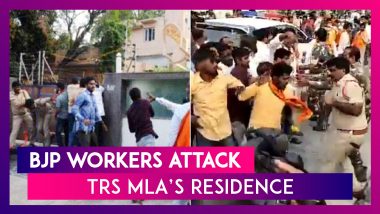 39 BJP Workers Arrested For Pelting Stones, Attacking TRS MLA Challa Dharma Reddy’s House In Warangal, Telangana