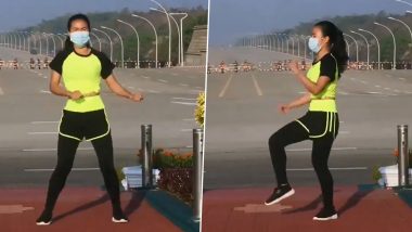 Myanmar Coup Viral Video: Woman Performs Aerobics While Convoy of Black SUVs Lay Siege Around the Parliament Complex