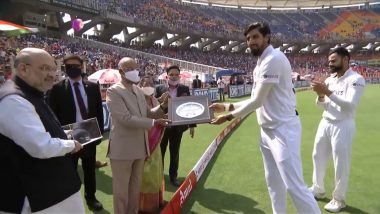 Ishant Sharma Felicitated by President Ram Nath Kovind, Amit Shah on His 100th Test Match (Watch Video)