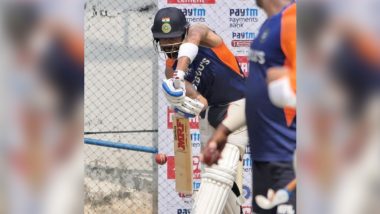 Virat Kohli Sweats It Out in Nets Ahead of India vs England 1st Test in Chennai (Watch Video)