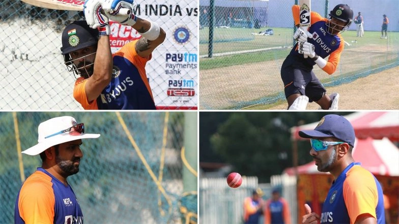 Virat Kohli, Rohit Sharma and Other Indian Cricketers Sweat Out in Nets As Players Get ‘Match Ready’ Ahead of IND vs ENG 1st Test