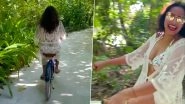 Bipasha Basu Enjoys a Fun Cycling Session Around Maldives but It Is Her Sexy Outfit That Has Our Heart (Watch Video)