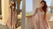 Disha Patani Looks Like a Stunning Goddess in an Embellished Pastel Pink Lehenga (View Pics)