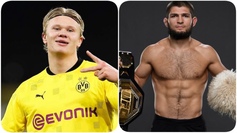 Khabib Nurmagomedov Gets an Autographed Jersey From Erling Haaland, Calls Borussia Dortmund Star ‘Beast’