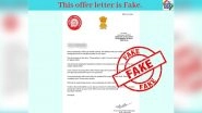 Offer Letter Allegedly Issued by Ministry of Railways for Post of Clerk Goes Viral, PIB Fact Check Reveals Truth Behind Fake Letter
