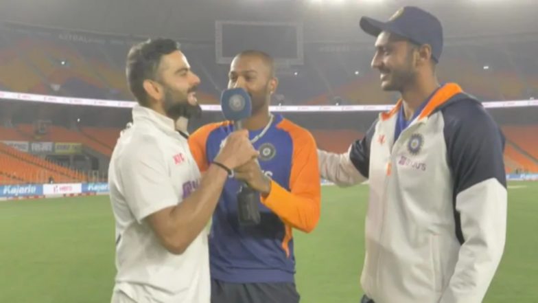 Virat Kohli Speaks Gujarati, Praises Axar Patel After India Beats England; Says ‘Aye Bapu Thaari Bowling Kamal Chhe’