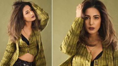 Hina Khan Is Blooming Like a Wild Flower in an Earthy Green Jacket and Shimmery Bottoms (View Pics)