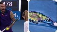 Nick Kyrgios Yells At Chair Umpire Marijana Veljovic During Second Round of Australian Open 2021, Smashes His Racquet Out of Anger (Watch Video)